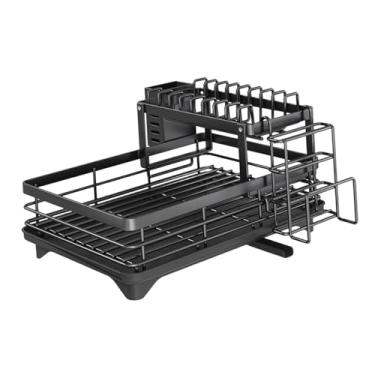 Imagem de DimyFew Rack de Pratos de 2 Camadas, Escorredor de Pratos Multiuso para Cozinha, Pia, Prateleira para Buffet, Restaurante, Bares
