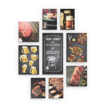 Imagem de Kit 9 Quadros Decorativos Churrasco - Rcs decorações