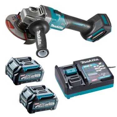 Imagem de Esmerilhadeira Ang 5" 40v XGT GA005 2x Bat 2.5Ah Makita 220v, 220V