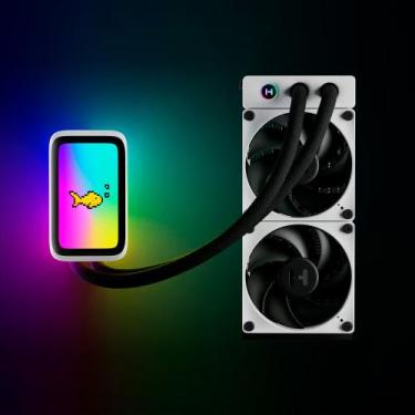 Imagem de WATER COOLER HYTE THICC Q60 BW c/ LCD IPS 5'' 2 FANS 120MM - FAN-HYTE-