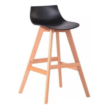 Imagem de Cadeira Banco Alto 47x47x83cm Deluxe Black Madeira Ate 100kg - JHC, Pr