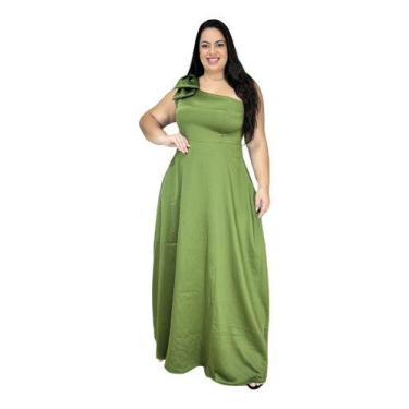 Imagem de Vestido Festa Longo Plus Size De Um Ombro Só Laço + Gravata - Lia Bent