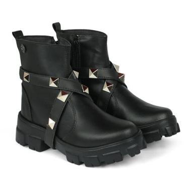 Imagem de Bota Feminina Tratorada Chelsea com Acessório Removível Preto com Zípe