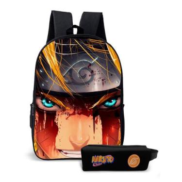 Imagem de Kit Mochila Escolar Com Estojo Infantil Naruto Volta Às Aula - Thuco G