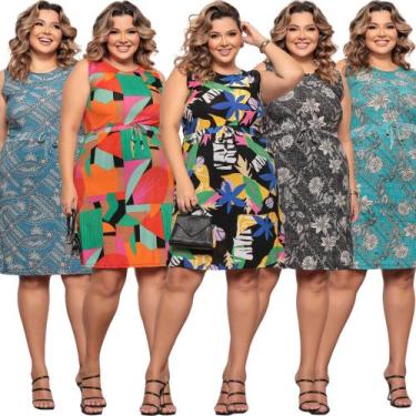 Imagem de Kit 5 Vestidos Igreja Moda Crista Estampado Barato - Felicity