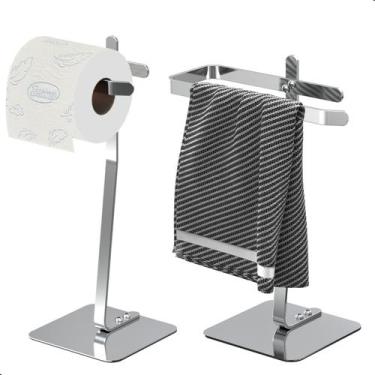 Imagem de Porta Papel Higiênico de Chão Inox e Toalha Lavabo Oslo.S - S3GShop