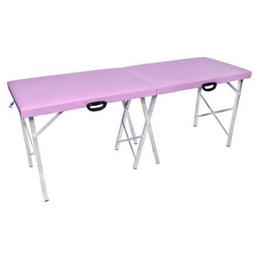 Imagem de Maca dobrável portátil LILÁS Premium - Estética/Hospitalar/Tatuagem/Ma