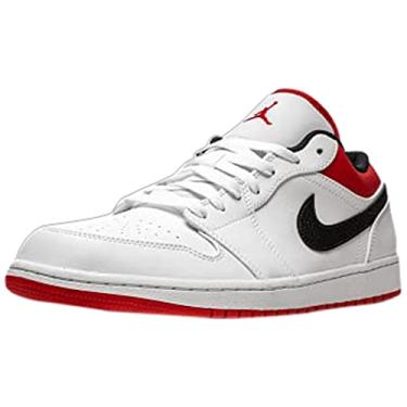 Imagem de Nike Air Jordan 1 masculino baixo branco/vermelho academia, branco/vermelho / preto, 40, Branco/vermelho academia - preto, 10
