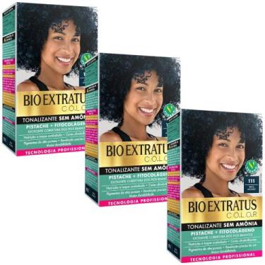 Imagem de Kit 3 Tonalizante Bio Extratus 111 Preto Azulado Tecnologia Profission