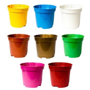 Imagem de mini vasos Pequenos Coloridos Pote 6 De 80ml Mudas cactos e suculentas