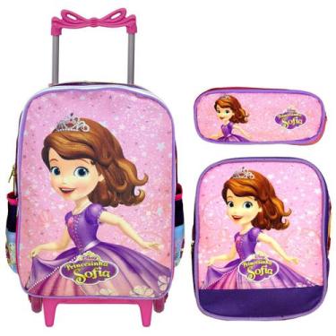 Imagem de Mochila Infantil Menina Rodinha Princesa Sofia Resistente - TOYS 2U