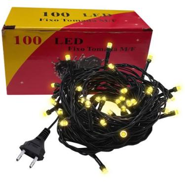Imagem de Pisca pisca 100 led 3000k 127v fio verde m/f 10mt - IMPORTADA