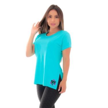 Imagem de Blusa comprida tapa bumbum fitness - Click Mais Bonita,  G, Azul