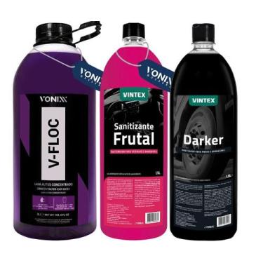 Imagem de Kit Darker Pneu Pretinho Shampoo V-floc Sanitizante Frutal - VONIXX