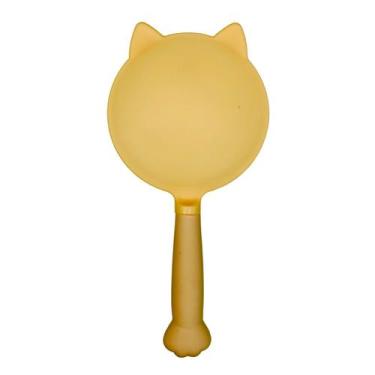 Imagem de Espelho de Mão para Maquiagem Gatinho Orelha Patas - Equipe Y, Bege