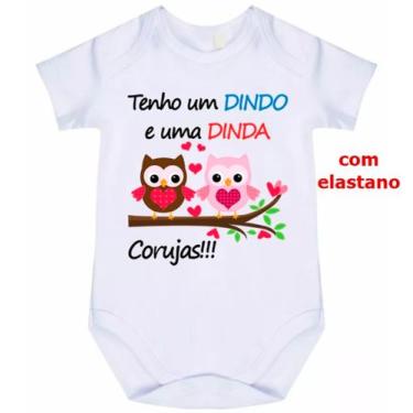 Imagem de body bebê dindo e dinda corujas cód 1369 - nick aloha, Branco, M