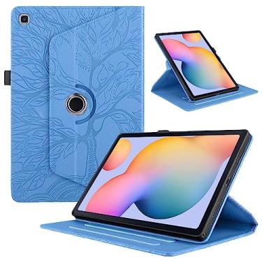 Imagem de Capa rotativa para Samsung Galaxy Tab A7 10,4 polegadas 2022/2020 capa protetora de couro PU leve com suporte para cartão para tablet Galaxy modelo T500/T503/T505/T507-Turquesa