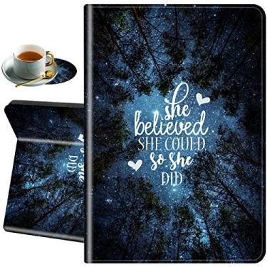 Imagem de Capa para Samsung Galaxy Tab A7 Lite 22.1 cm 2021, TPU à prova de choque, capa protetora para tablet Samsung Tab A7 Lite (SM-T220/T225/T227), She Believed She Could So She Did Starry Sky