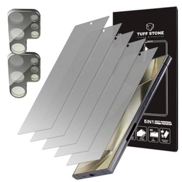 Imagem de [5+2] 5 películas protetoras de tela de TPU antirreflexo (fosco) + 2 protetores de lente compatíveis com Samsung Galaxy S24 Ultra 5G 2024, fácil de instalar, protetor de tela de TPU resistente a