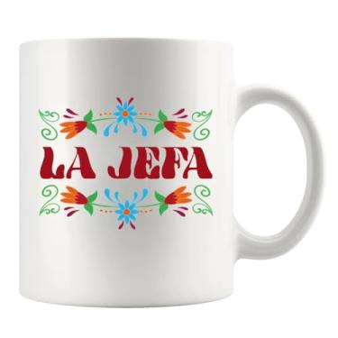 Imagem de La Jefa Boss Gifts For Her Him From Employee Coworker Funny Gift To Wife Girlfriend From Husband Boyfriend Spanish Boss Ceramic Mug 325 ml Branco