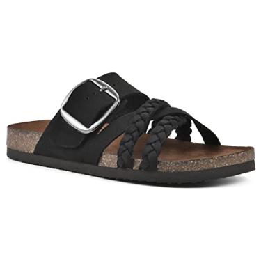 Imagem de WHITE MOUNTAIN Sandália feminina com palmilha curativa, Preto/nobuck, 35