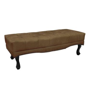 Imagem de Puff Recamier Retrô Luis Xv Captonê Vicenza 90cm Suede S04 Cor Caramelo