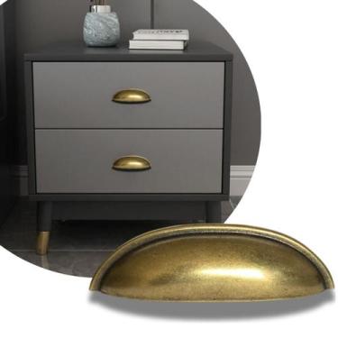 Imagem de 6 Puxador de Gaveta e Armários Modelo Concha Ouro Velho - Compras Fáce