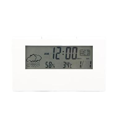 Imagem de Termômetro Interno/externo, Higrômetro Digital LCD Com Display LED Termômetro Higrômetro para Escritório Em Casa (2158L Branco com Luz)