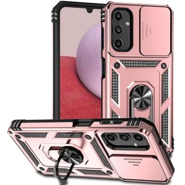 Imagem de Capa para Samsung Galaxy A55 A35 A25 A15 A05S A05 A54 A34 A24 Slide Câmera Lente Proteção Magnética Anel Suporte Armadura Capa, Ouro rosa, Para Samsung A24 5G
