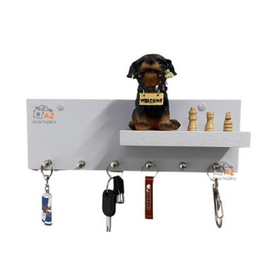 Imagem de Porta Chave de Parede MDF Organizador Com Suporte Para Carteira e Ocul