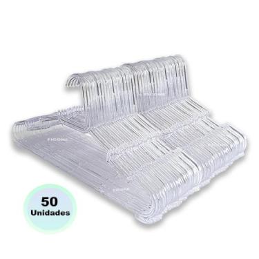 Imagem de Cabide Infantil Criança Pequeno Acrílico Cristal Transparente Kit 50 P