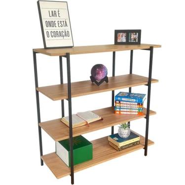 Imagem de Estante Strassis Design SD-3080 Metal e MDF Cor: Preta