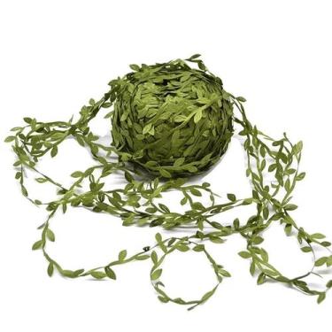Imagem de Fio Cordão Folhas Artificiais Seda Verde 10 Metros Decoração - Imports