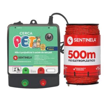Imagem de Kit Eletrificador Pet 30km Bivolt + Cabo 500m - Sentinela