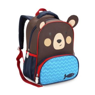 Imagem de Mochila Infantil Pequena Menino Zoo Animais Bichinhos Fofo - Denlex, M