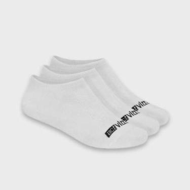 Imagem de Kit Meia Masculina Adulto Actvitta Invisível - 3 Pares, Todo branco, 3