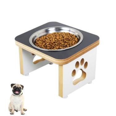 Imagem de Comedouro Pet Cachorro Elevado MDF Linha Basic - Preto - Maderacco