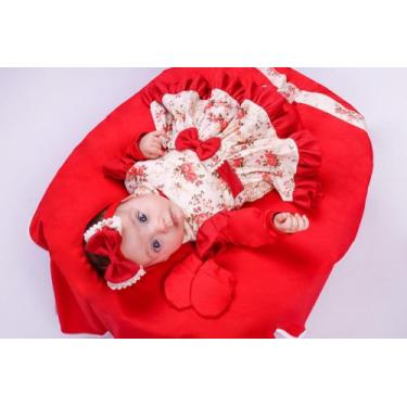 Imagem de Kit Saída De Maternidade Menina COLEÇÃO POMPOM: 05 PEÇAS - LALU ENXOVA