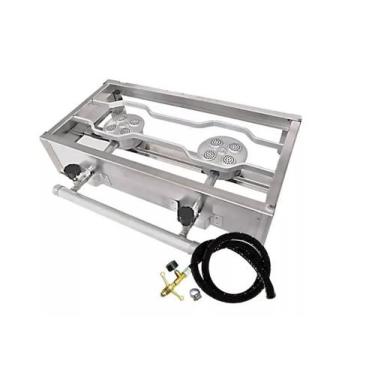 Imagem de Fogão Industrial Portátil 2 Bocas Inox C/ Kit Gás Completo (36A1) - Ca