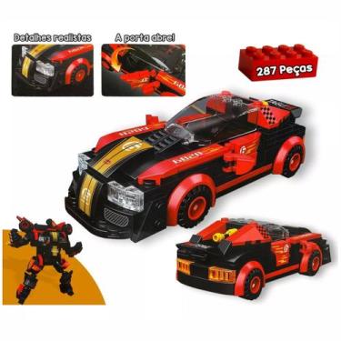 Imagem de Carrinho Robô 2 Em 1 em Blocos de Montar Infantil Brinquedo - Casita