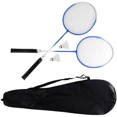 Imagem de Kit 2 Raquetes Badminton + 2 Petecas + Bolsa - Convoy