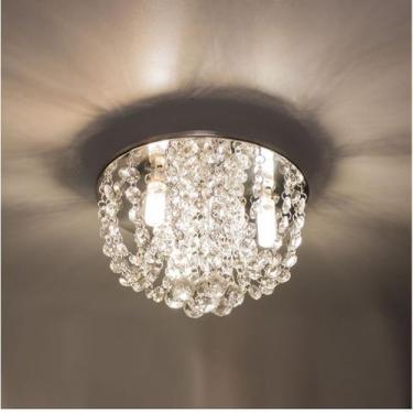 Imagem de Plafon de Cristal legítimo redondo lustre 20cm p/ 3 G9 st4717 - Starlu