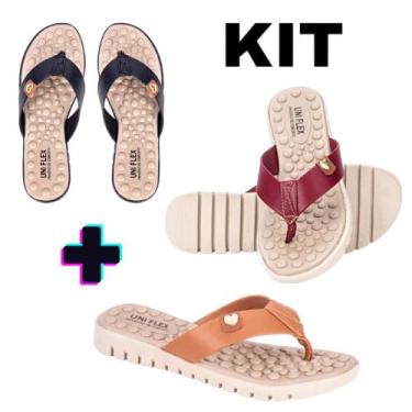 Imagem de rasteirinha uniflex kit 2 pares de rasteirinhas, 35