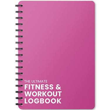Imagem de Caderno de registro Ultimate Fitness e Gym Workout com capas de plástico [tamanho A5 - 15 x 20 cm] Track 100 treinos - Diário de exercícios, halterofilismo e treinamento para homens e mulheres (rosa)