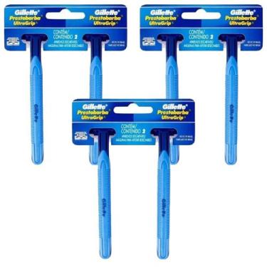 Imagem de Kit 3 Cartelas x 2 Aparelho de Barbear Prestobarba UltraGrip 2 Gillett