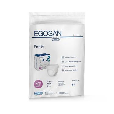 Imagem de EGOSAN Roupa íntima Maxi para incontinência, leve, respirável, descartável, com nova camada de aquisição, elástica, absorção máxima para homens e mulheres (grande (2 amostras))