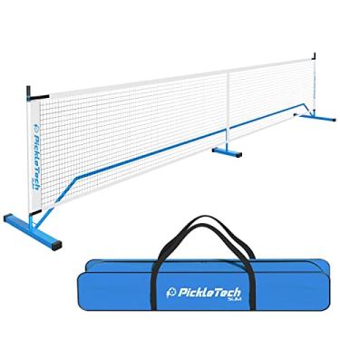 Imagem de PICKLETECH 4.0 Versão Slim Redes de Pickleball Portáteis Jogo Ao Ar Livre 22 Pés Pickleball Net-Usapa Regulamento Tamanho-Sistema de Rede de Bola de Pickle com Bolsa de Transporte para Entrada de Auto