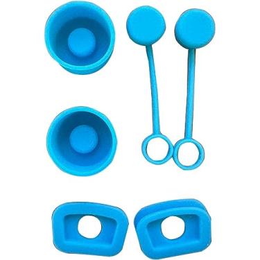 Imagem de Conjunto de 6 peças de silicone para copos Stanley à prova de derramamento, tampas de vazamento, antipoeira para copos Stanley, garrafas de água esportivas, acessórios esportivos e recreação ao ar