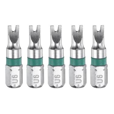 Imagem de HARFINGTON 5 peças de chave de fenda tipo U U6 1/10.2 cm haste sextavada 25 mm/2,5 cm de comprimento, brocas sextavadas magnéticas em forma de U S2 de aço