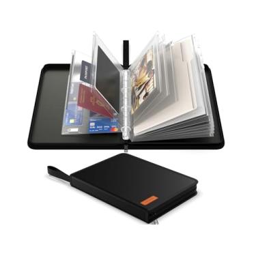 Imagem de Organizador de documentos importante, fichário com zíper, bolsa de documentos à prova de fogo para protetor de certidão de nascimento, organizador de notas à prova d'água no caso I Go Missing Binder